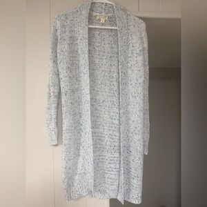Miami Blue and White Knit Long Cardigan